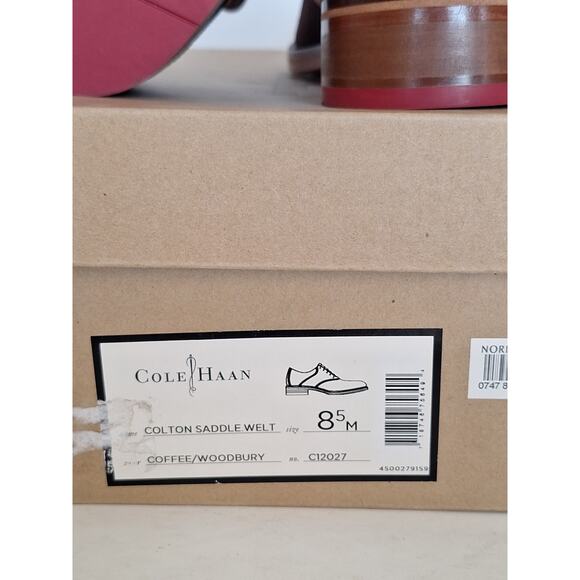 Cole Haan Colton Saddle Welt Coffee/Woodbury Leather Oxford Shoes 8.5M- NIB - Picture 7 of 7